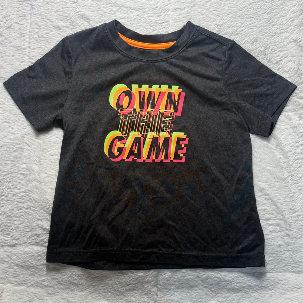 Kids Xersion Black & Neon “Own The Game” Graphic T-Shirt XXS (4/5)